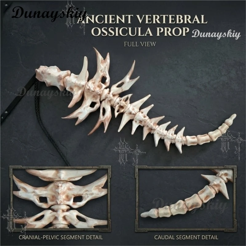 Gothic Dragon Tail Cosplay Prop Articulated Skeleton Spine Flexible Tail for Halloween Roleplay and Themed Party view 3