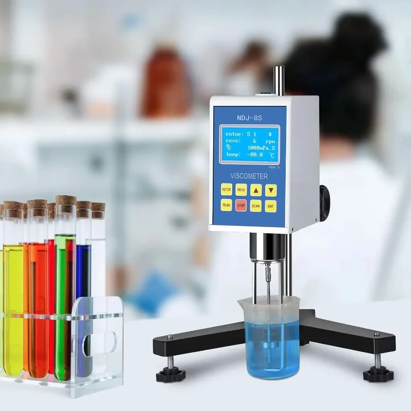 Digital Rotary Viscometer NDJ-8S L  Viscosity Meter 1 to 2000000mPa LCD Display with Data Output for Ink Paint Coating Grease