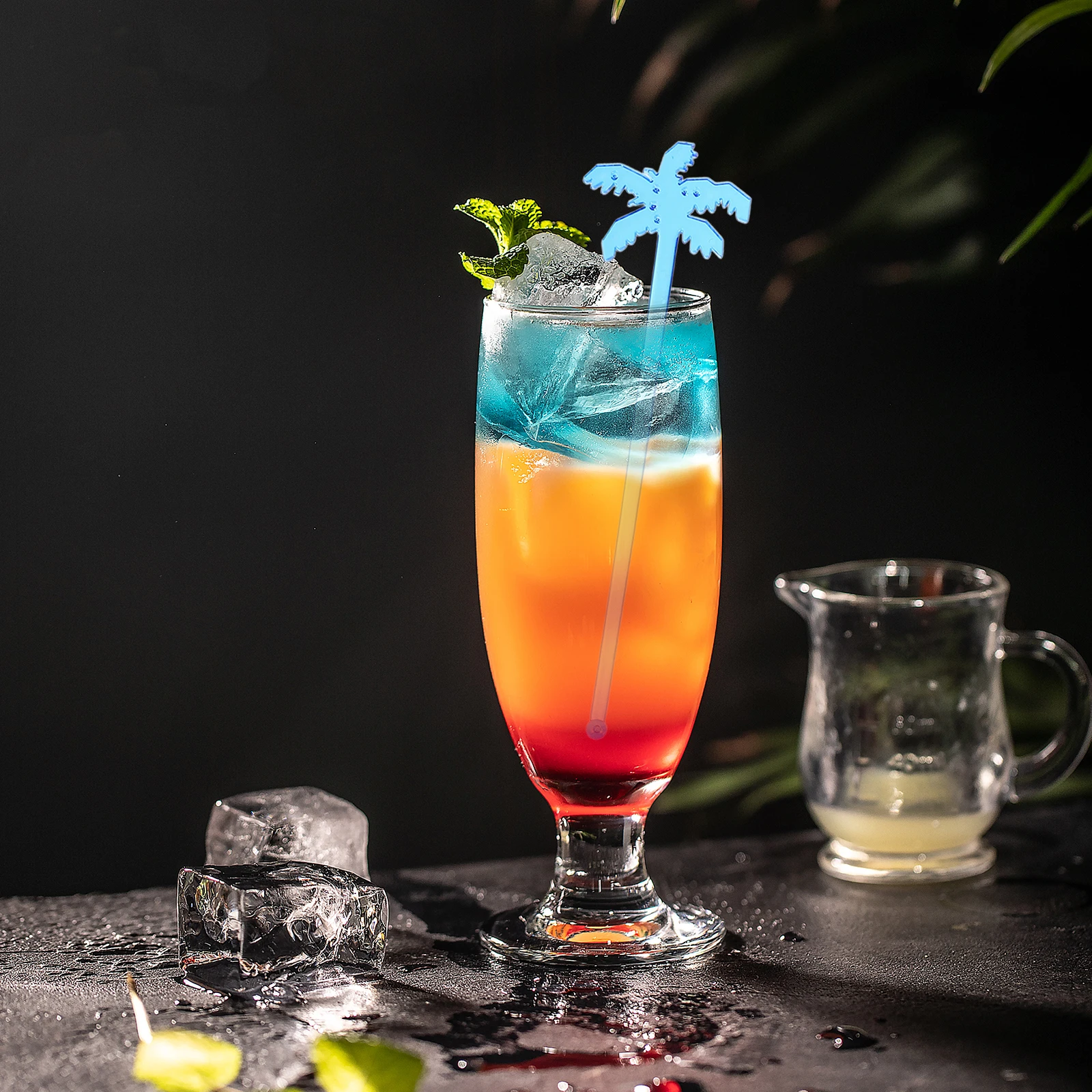 

50 Pcs Coconut Tree Plastic Drink Stirrers Vibrant Colors Cocktail Juice Coffee Milk Party Home Bar Use Swizzle Sticks Mixer
