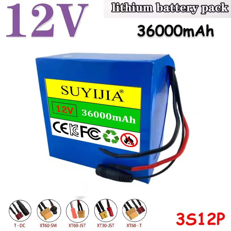 

3S12P 12V 36AH Battery, 12.6V, 36000 MAh, BMSLED, Speaker Tools, Toy Car, Lithium Ion Battery 18650, Rechargeable Battery
