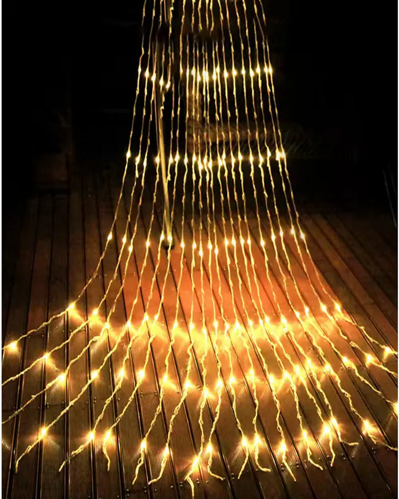 تدفق المياه يتساقط الثلج تأثير الستار الجنية سلسلة ضوء 3X6M التمرير ضوء عيد الميلاد حفل زفاف فندق نافذة شلال جليد ضوء #6