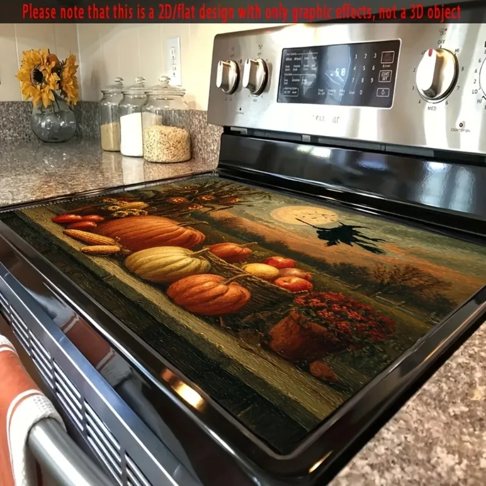 

1pc a Flat Halloween Harvest Design Stove Cover Protector Measuring 28.3 by 20.5 Inches, Ideal for Various Flat-Top Ovens, Washing Machines, Dryers, Mouse Pads, And Kitchen Decor