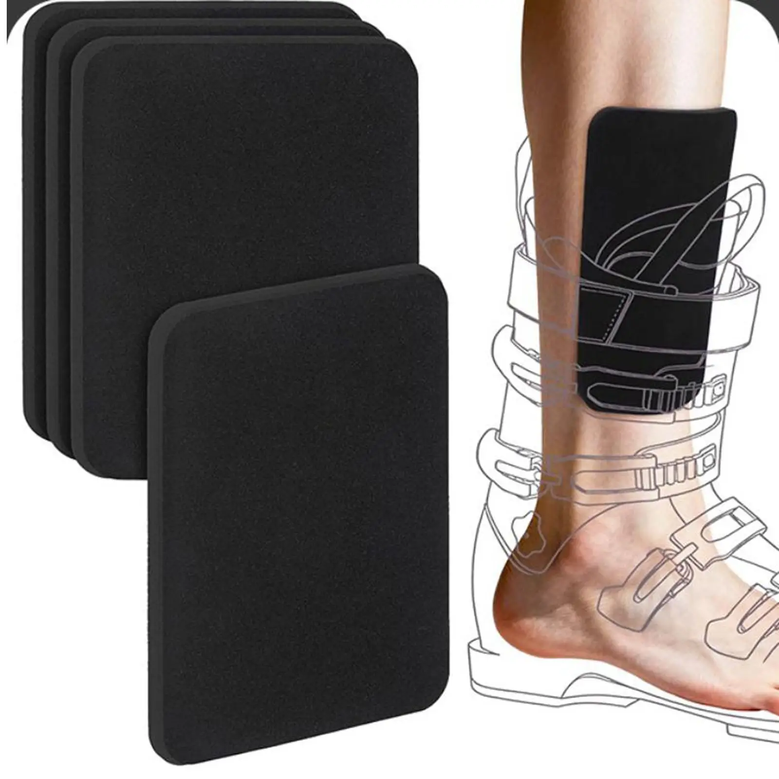 Ski Boot Shin Guard High Density Foam Shield Ski Pads Snowboard Protection Shorts for Ice Skating