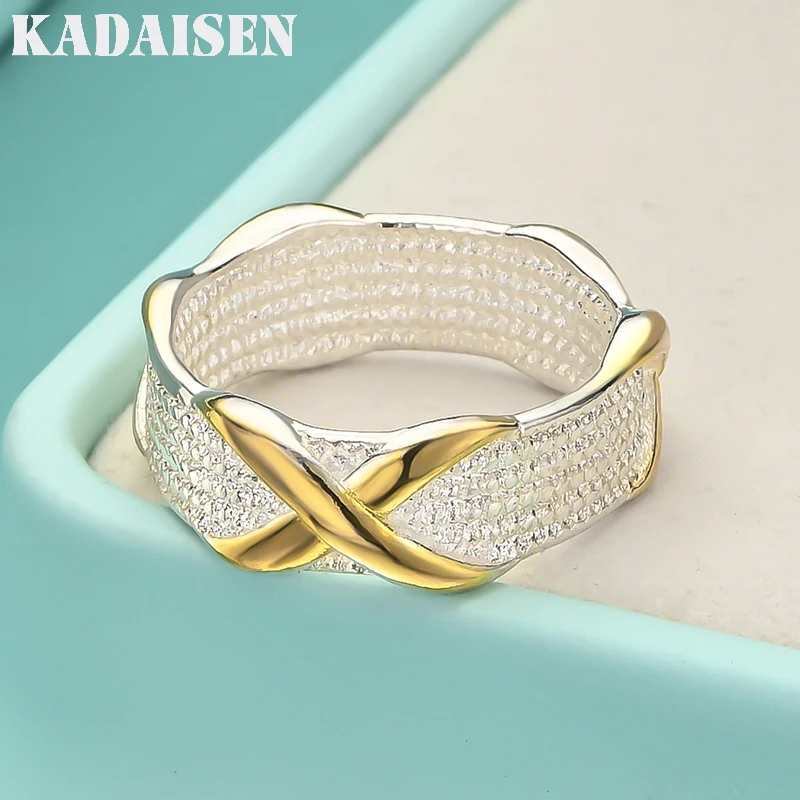 New 925 Sterling Silver Letter X Ring Color Separation For Women Engagement Party Wedding Fashion Glamour Jewelry