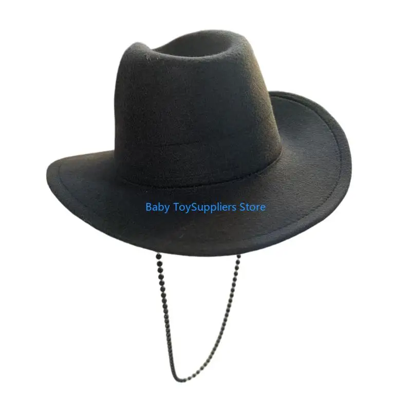 

R1WF Ковбойские шляпы с широкими полями, цилиндр для корейских энтузиастов, головной убор для танцевального мероприятия