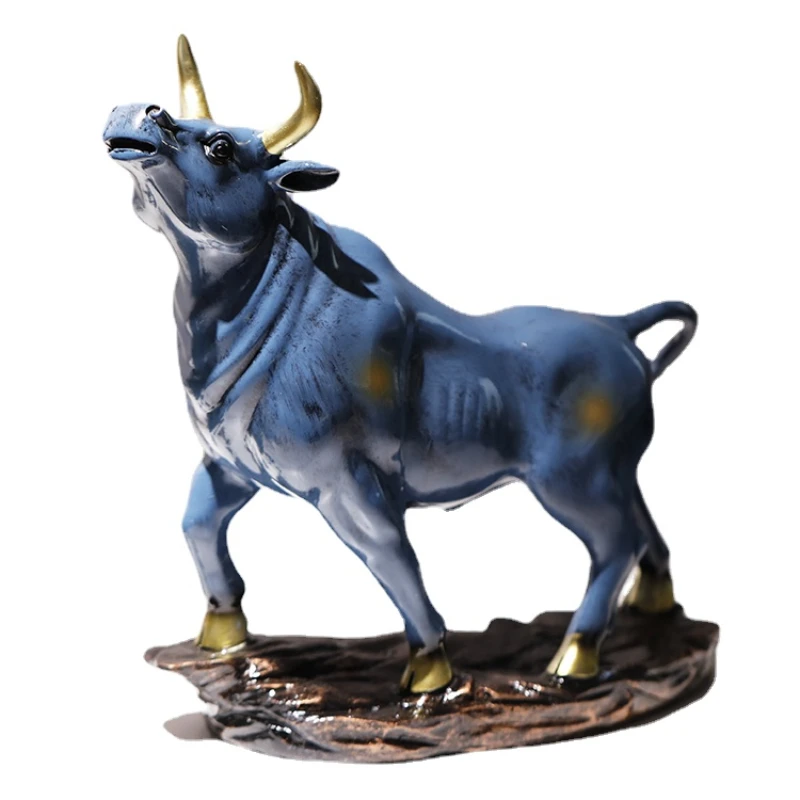 

ZC Creative COW Ornaments New Chinese Style Niu Jinniu Crafts Office High-End High-End Ornaments