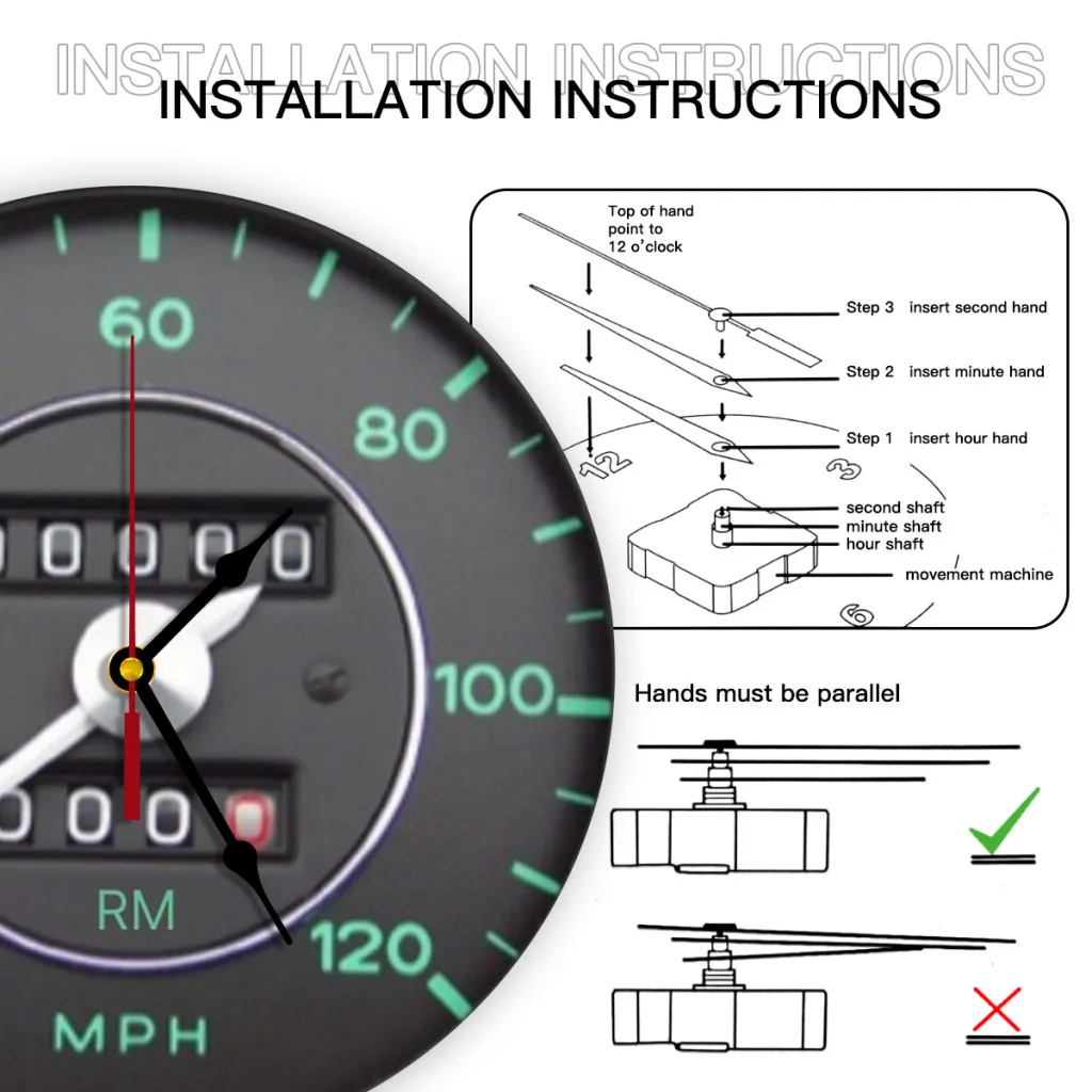 Porsche 356 Tachometer Wall Clock Modern 3D for Home Office Hotel Restaurant School Decoration