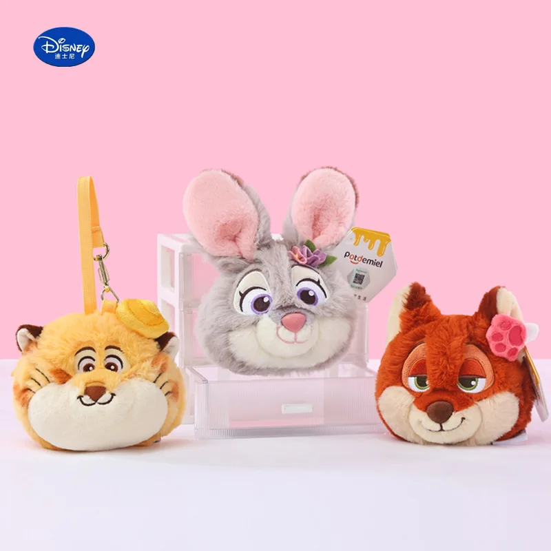 حقيقية Potdemiel Zootopia لطيف الحيوانات المحشوة أفخم جودي هوبس أرنب نيك وايلد الثعلب الكسل دمية لعبة محفظة نسائية للعملات المعدنية قلادة هدية