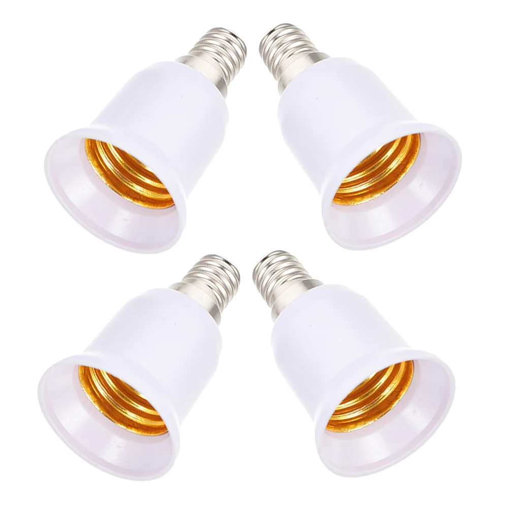

4pcs Lamp Head Extension E27 to E14 Converter Safety Plastic Conductivity Home Office Socket Adapter Light Bulb Holder Base Lamp