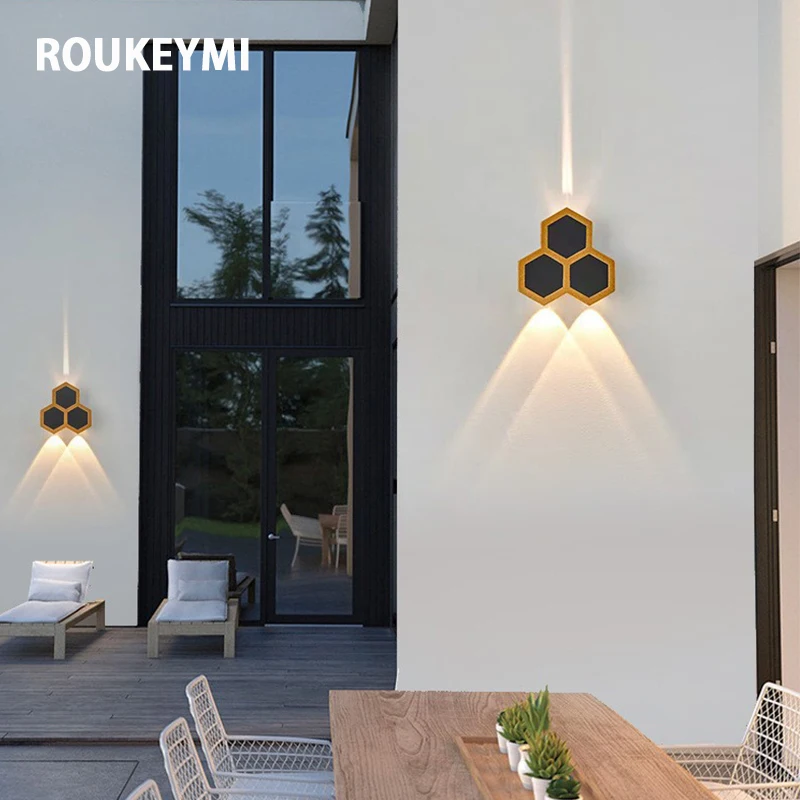 ROUKEYMI LED Gardern outdoor terrace  led light wall Led Outdoor Waterproof Wall Light Outdoor  lampara pared home decor