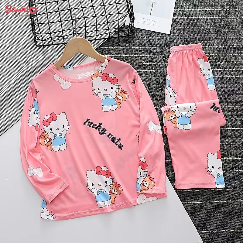 Sanrio Hello Kitty Pochacco Children's Longwear Cinnamoroll Baby Cartoon Anime Kid Set Long Sleeved Clothing Girls Boys Gifts