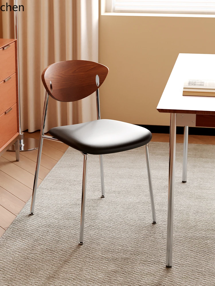 ZML Dining Chair Vintage Casual Cafe Solid Wood Backrest Chair