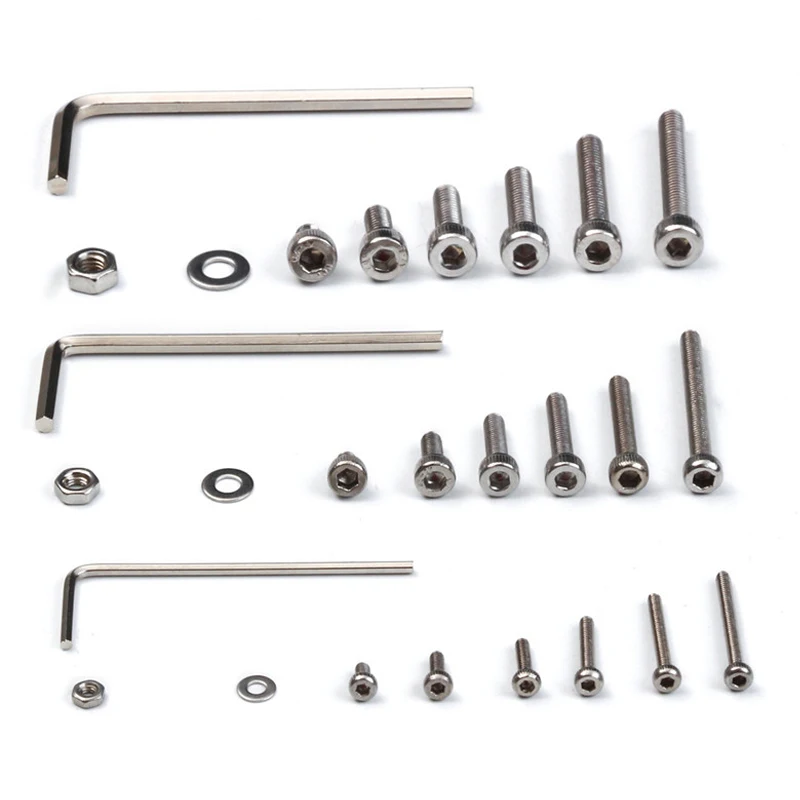 [B17B!】 1080PCS M2/M3/ Stainless Steel Hex Socket Bolt And Nuts Set Fastener Hardware Hexagon Socket Head Cap Screws Flat Wash
