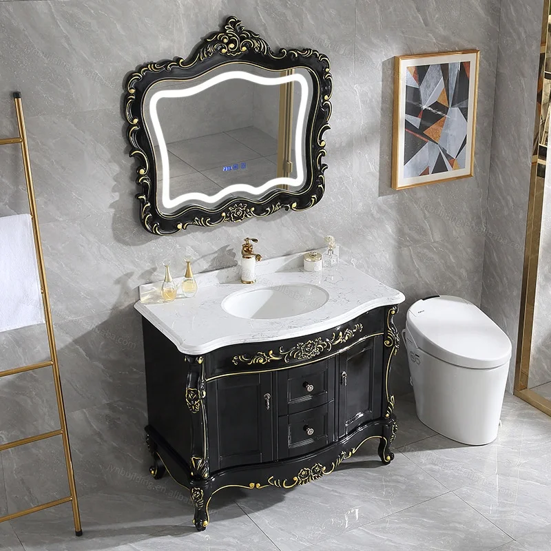 Avamos Con Muebles Comor Negro Con Blanco Lavatory Meuble Salle De Bain Bathroom Vanities European Bathroom Cabinet Lavabo Bagno