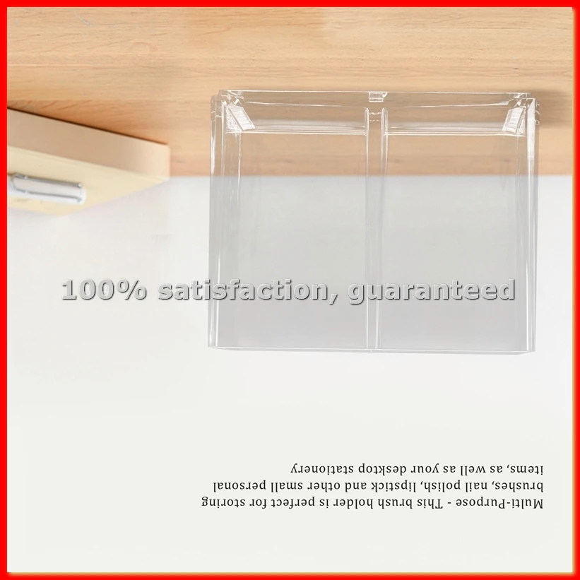 Clear Acrylic Makeup Brush Holder Pen Pencil Cup Holder Cosmetic Storage Case Desktop Stationery Organizer-A68X