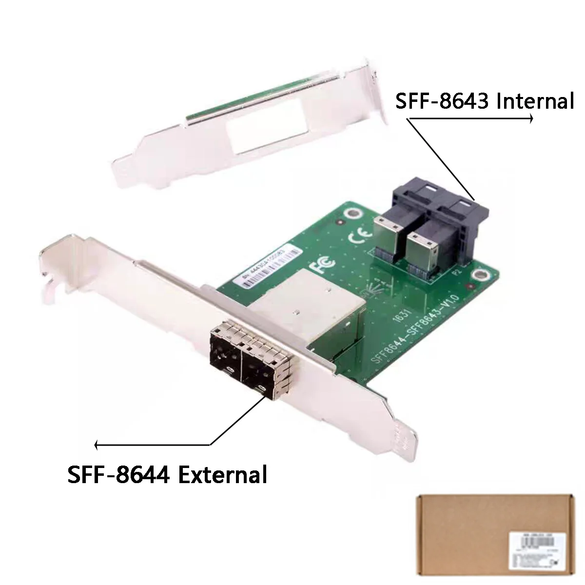 Built-in to External SFF-8643 8644 Server JBOD Dual Ports Mini SAS HD Female Adapter Card with Low Profile Bracket