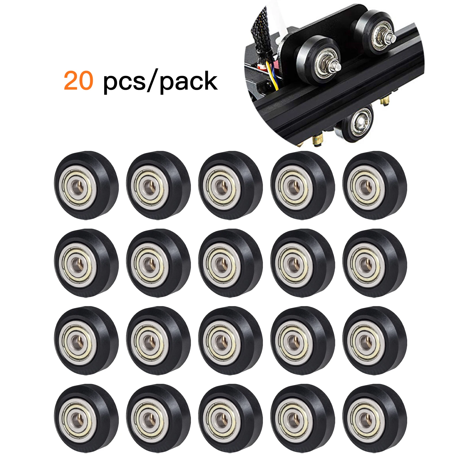 

6pcs/20pcs POM Pulley Wheel 625zz Idler Pulley Gear Passive Round Wheel Compatible with Creality Ender 3 CR-10 CR-10S