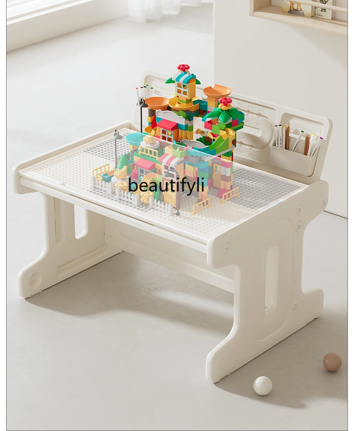 

Children's multi-functional building block table baby study table boys and girls educational large particle toy table