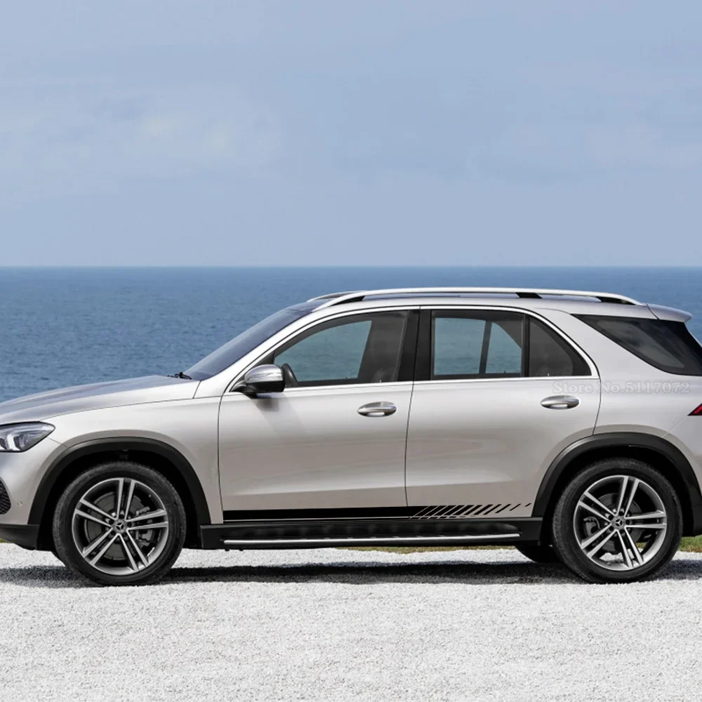 For Mercedes Benz GLE GLK ML Class AMG W164 W166 GLE350 GLE400 GLK350 ML350 Car Door Side Skirt Stripe Sticker Decal Accessories