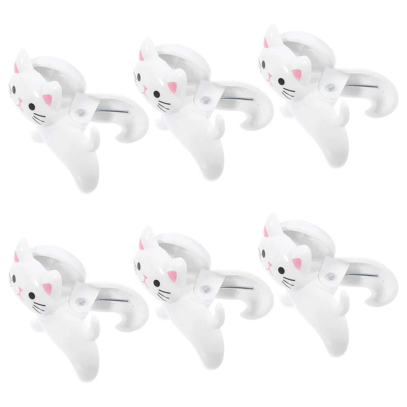 

6pcs Standing Cat Clips Multi-Functional Plastic Clothespins Sealing Clips For Towel Beach Chair Photo Message Quilt