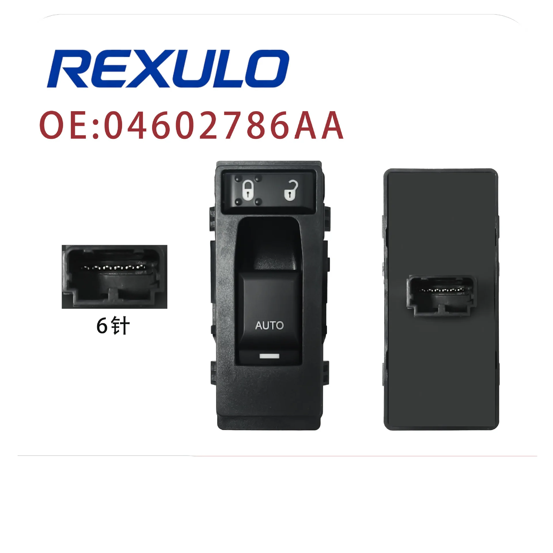 

04602786AA Window Switch For Chrysler 300 Dodge Charger Ram Jeep Grand Cherokee Passenger Rear Side 6 Pin 4602786AB