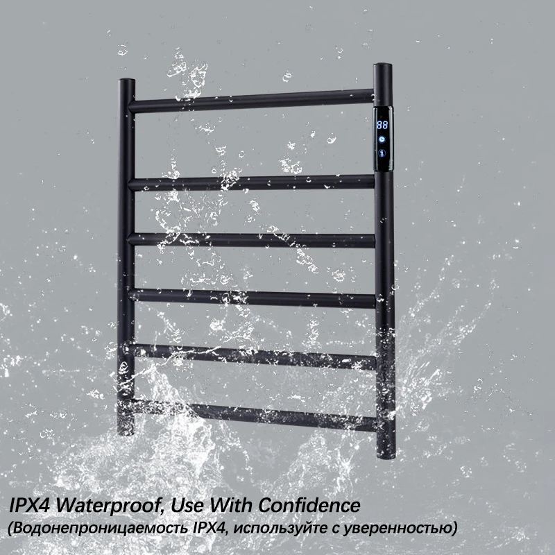 مجفف مناشف كهربائي بشاشة رقمية. رف مناشف كهربائي ساخن للحمام. حاجز المناشف الكهربائية للحمام. سخان المناشف من الفولاذ المقاوم للصدأ.