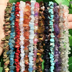 Irregular Freeform Chip Gravel Beads Natural Stone Amethysts Tiger Eye Ccitrines Garnet Beads For Jewelry Making Diy Necklace