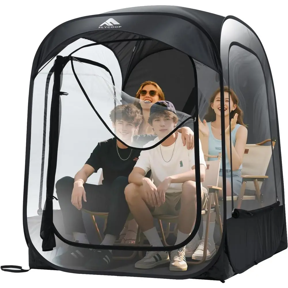 

Portable 2-4 Person Weather-Resistant Shelter for Outdoor Activities, Camping, and Hiking (Black, Large)