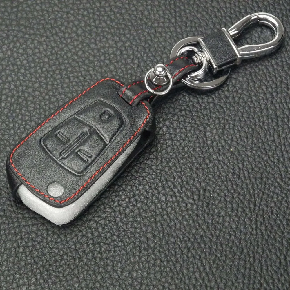 jingyuqin 3BTN Flip Folding Remote Key Case Fob Leather Cover For Vauxhall Opel /Astra H /Corsa D /Vectra C /Zafira Chevrolet