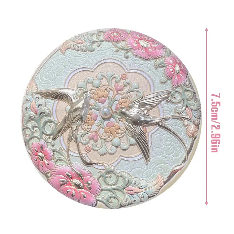 Vintage Chinese stijl spiegel pioenbloem Yunque reliëf delicate mini spiegel draagbare make-upspiegel voor meisjes cosmetisch hulpmiddel