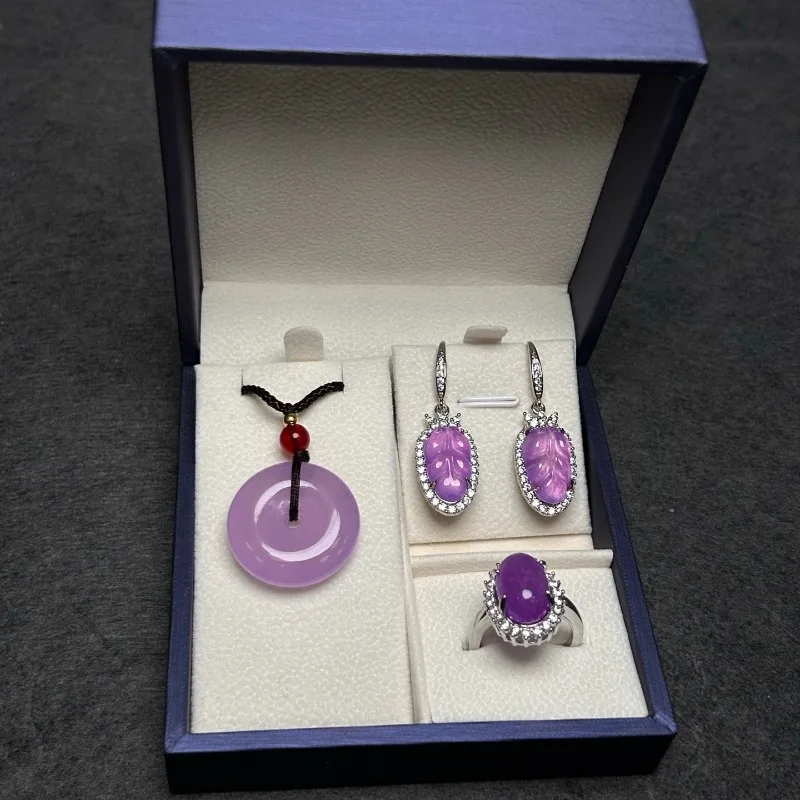 

Новый натуральный фиолетовый комплект, классический простой и универсальный комплект из трех предметов