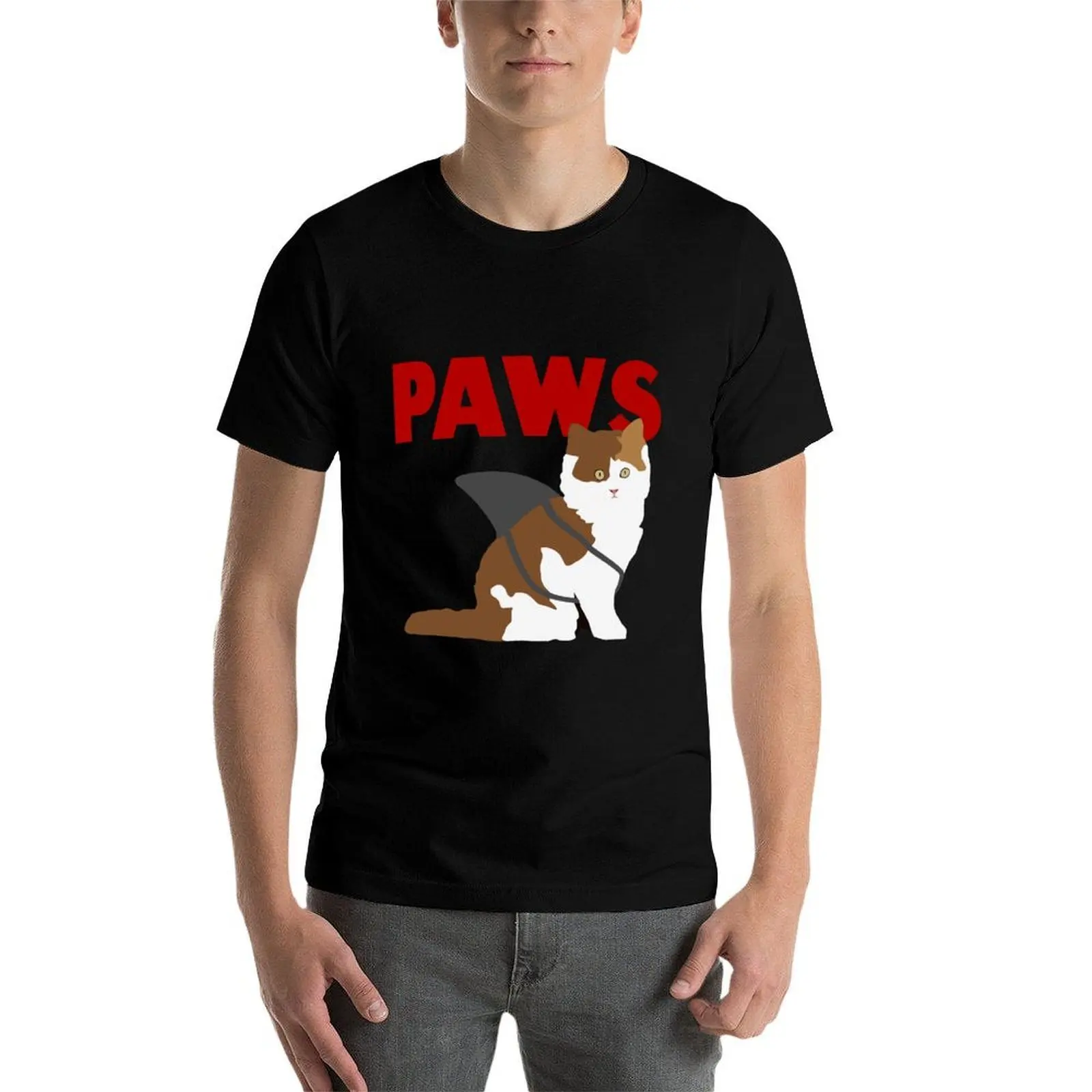 Picture 4: Paws - Jaws Parody T-Shirt No Iron Casual Short Sleeve Top