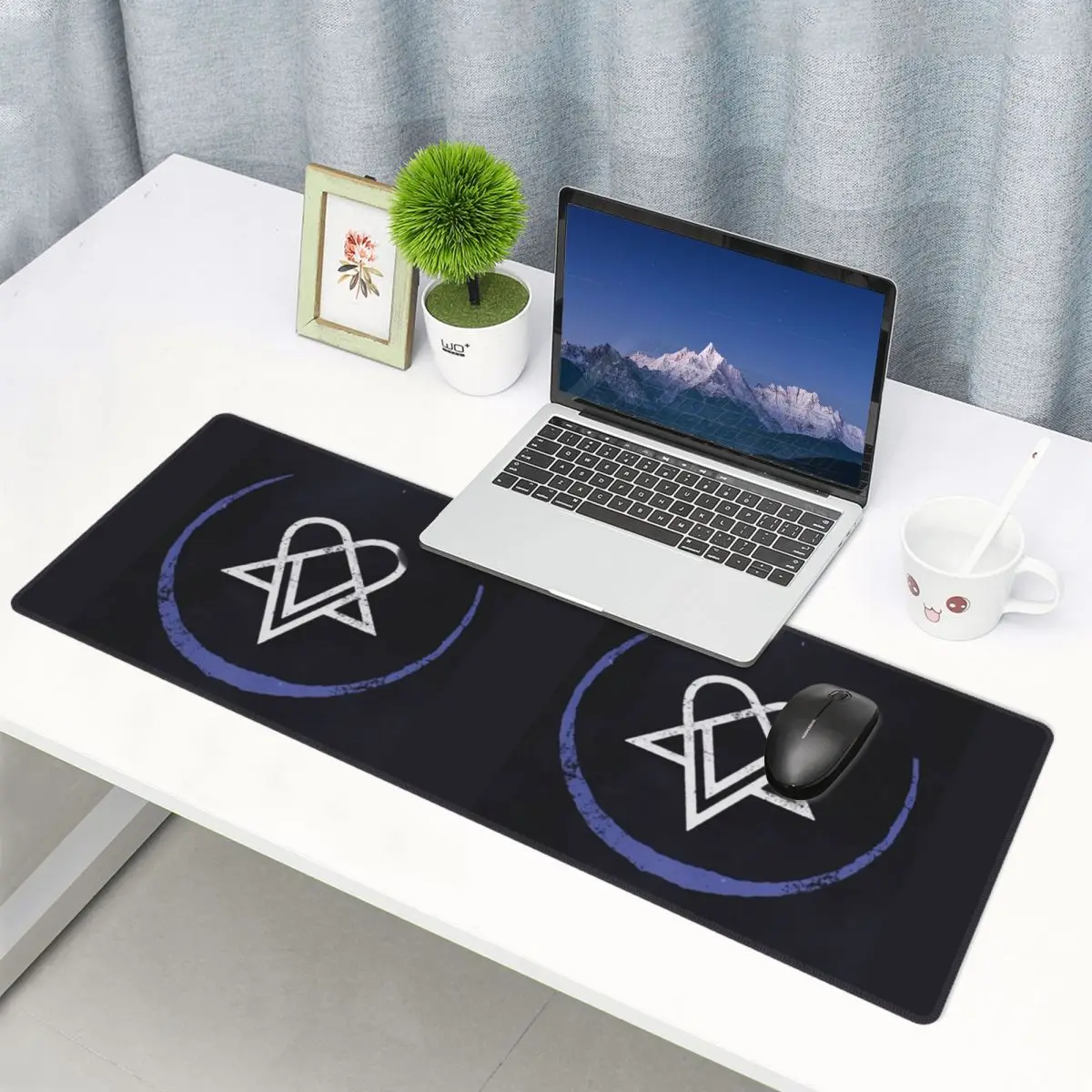 Large Mouse Pad Heartagram Him Music Band Logo Gamer PC Laptop Mats Keyboard Carpet Computer Gaming Office Accessories Desk Mat