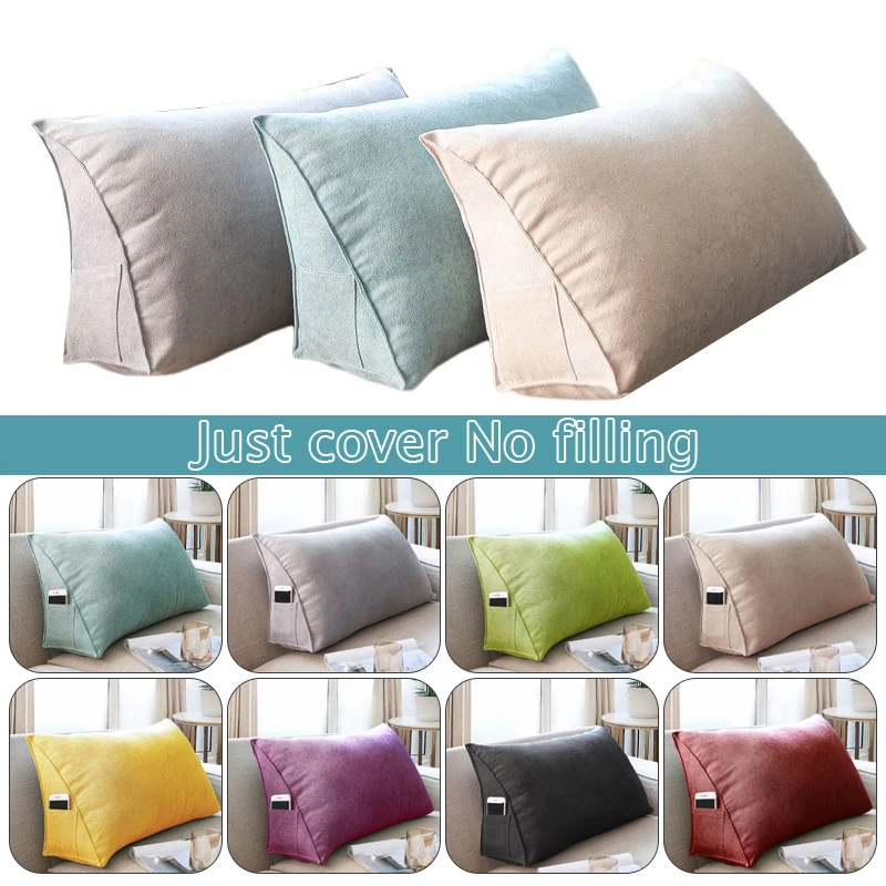 Office Sofa Bedside Back Cushion Cover Triangle Pillowcase TV Reading Lumbar Cushion Comfort Soft Bed Rest Decor Pillow Covers