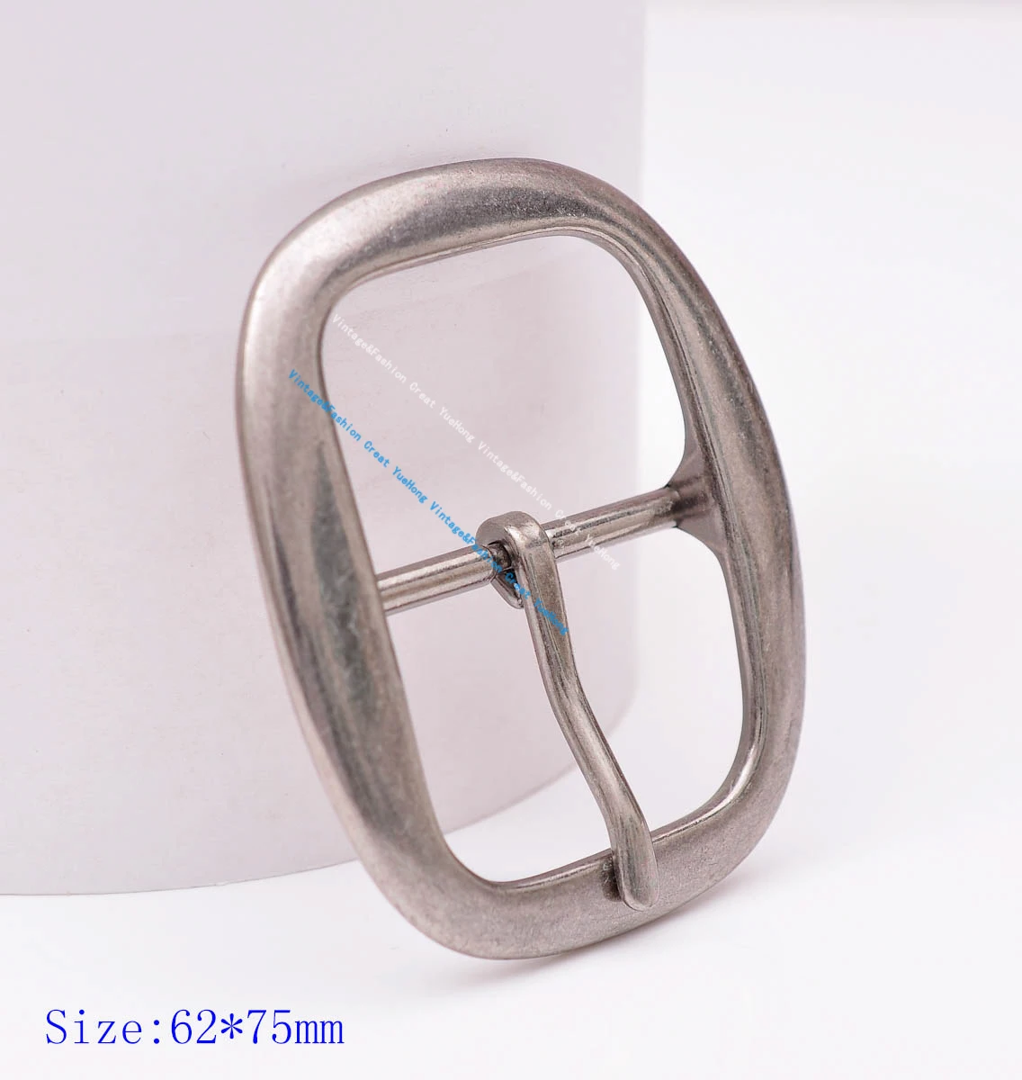 DIY Heavy Strong Center Bar Pin Belt Buckle Nickle Plated Fit 40mm Leather Strap 75*62MM