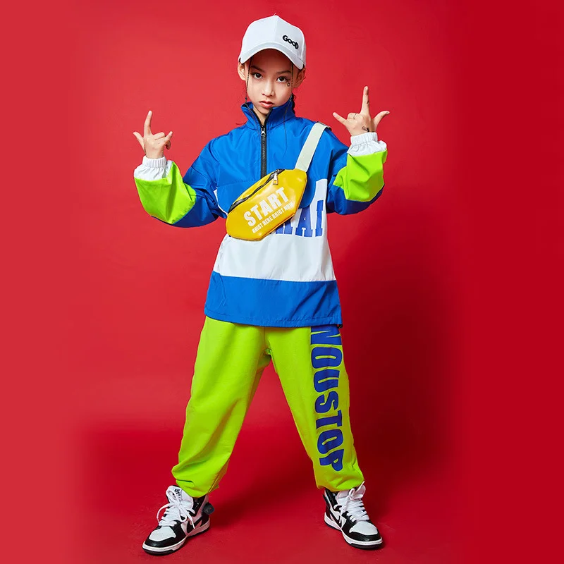 Hip hop suit for boys, hip hop fashion, autumn and winter children's dance performance clothes, children's hiphop, girls' jazz