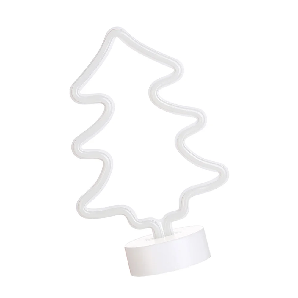 

Christmas Tree Neon Light LED Decorative Lamp Desktop Night Lights with Base for Kids Room Living Room (Green Christmas Tree, Ba