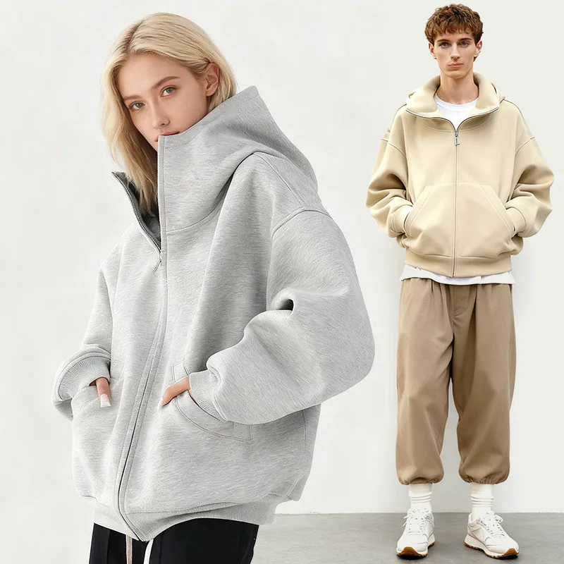 

Новая осенне-зимняя коллекция: Американский ретро-стиль, уличный силуэт, толстовка-кардиган с капюшоном, утепленная, унисекс, верхняя одежда