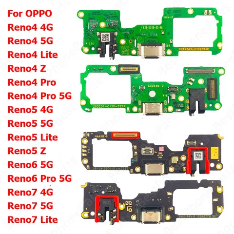 Charge Board For OPPO Reno7 Reno6 Reno5 Reno4 Z Reno 7 4G 6 Pro 5 Lite 4 4Z 5G Charging Port Plate Ribbon Socket Usb Connector