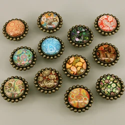 1PCS Vintage Cabinet Handles Glass Drawer Knobs Kitchen Cupboard Knobs Retro Dresser Pull DIA 43mm