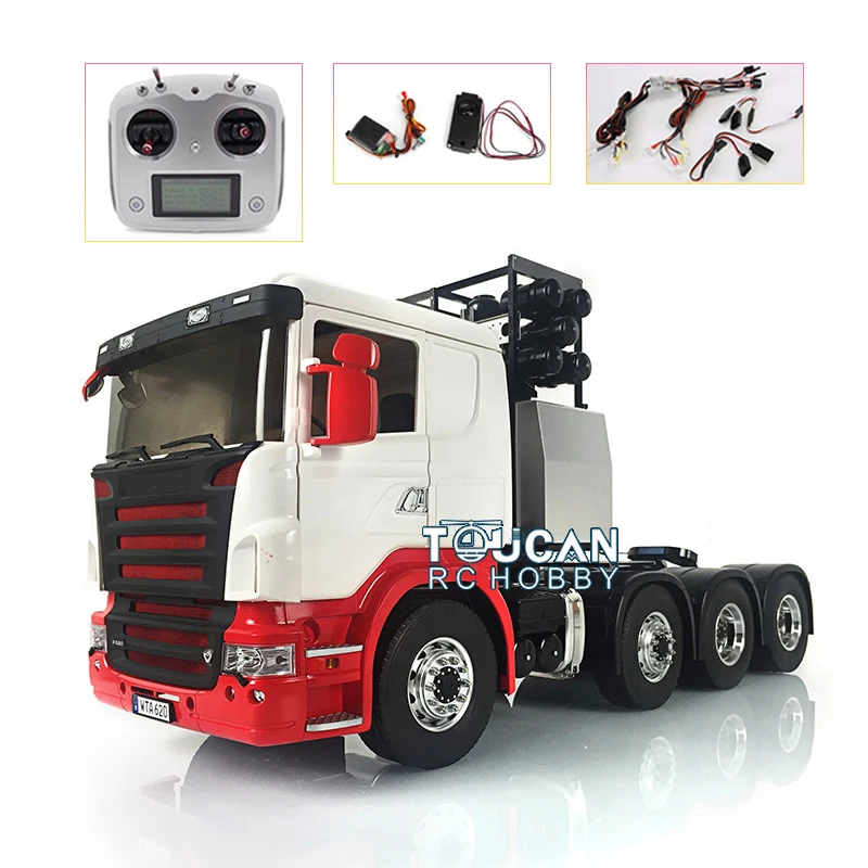 

LESU 1/14 8*8 Metal Chassis Kits RC Painted Tractor Truck Model W/ Light Sound Servo 540 Power Motor Car Shell Radio System Toys