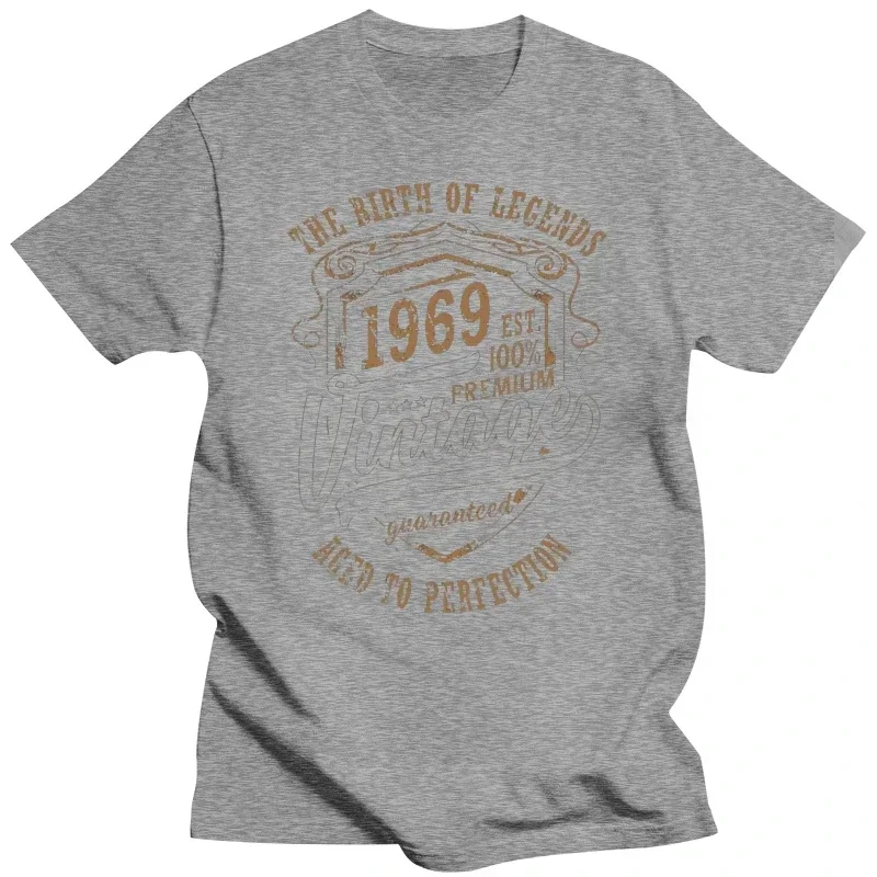 The Birth of Legends 1969 Mens 50Th Birthday Funny T-Shirt 50 Year Old Present New 2024 Summer Men 100% Cotton O Neck T Shirt