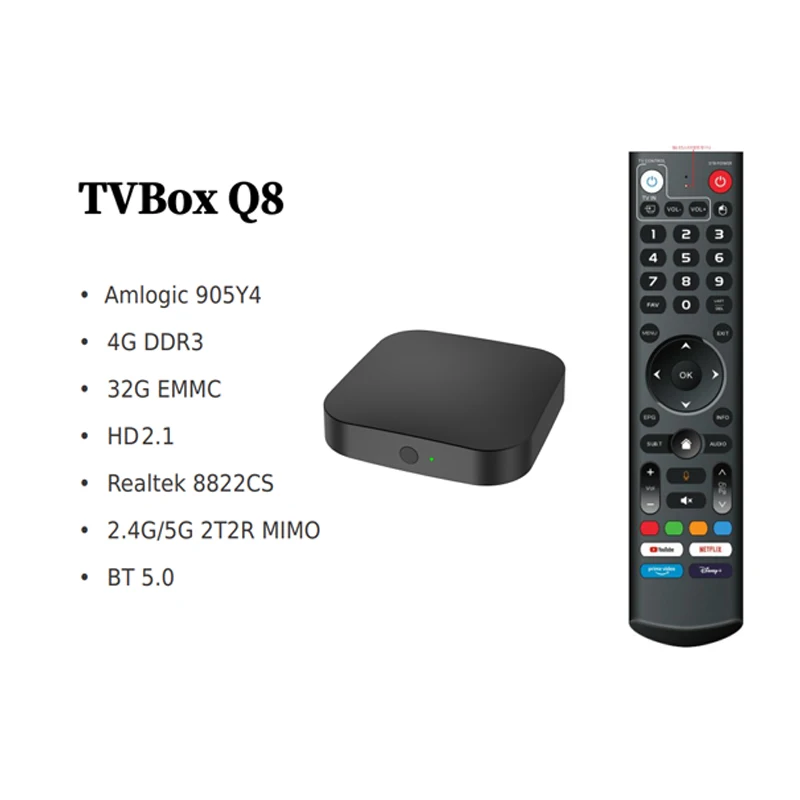 BOXPUT iATV Q8 Mini Smart TV Box BT5.0 Quad-Core 4K HDR 100M 32G Android 11 2.4G/5G WIFI Amlogic S905Y4 Set top box Media Player