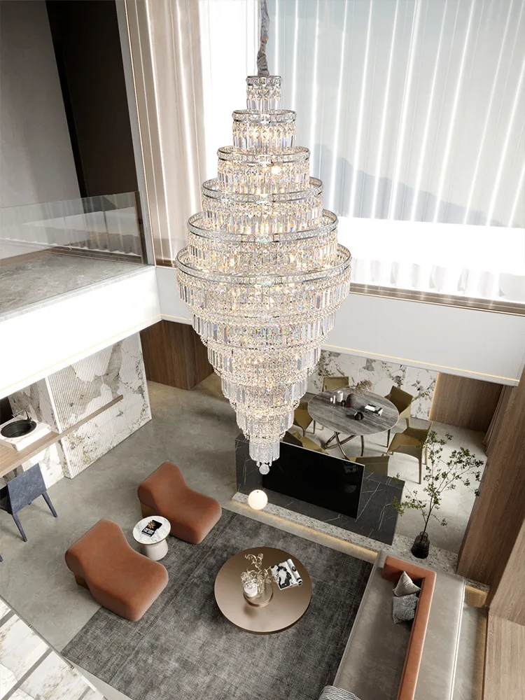 candelabro pendente de cristal nordico hotel lobby grande candelabro sotao luz luxo oco girando long home decor villa 01