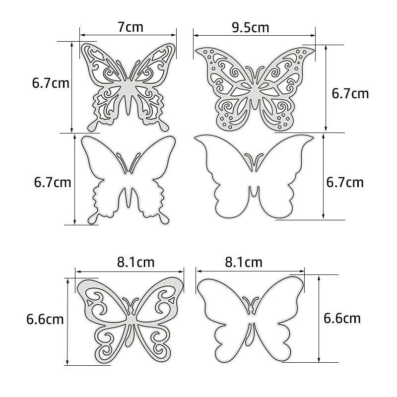 Nowe metalowe matryce do wycinania motyli szablony do wycinków rękodzieła kartka z życzeniami tworzenia szablonów dekoracyjny szablon