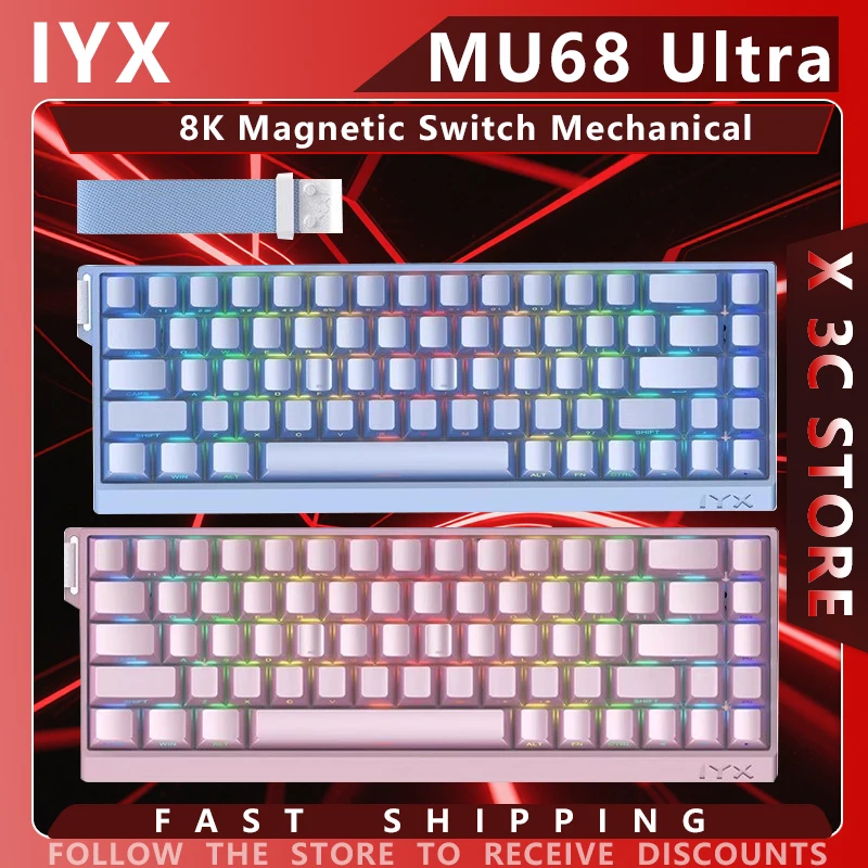 

IYX MU68 Ultra Magnetic Switch Mechanical Keyboard 8K Aluminum Alloy RGB Customized E-Sports Gaming Keyboard 68 Key Csgo Valoran