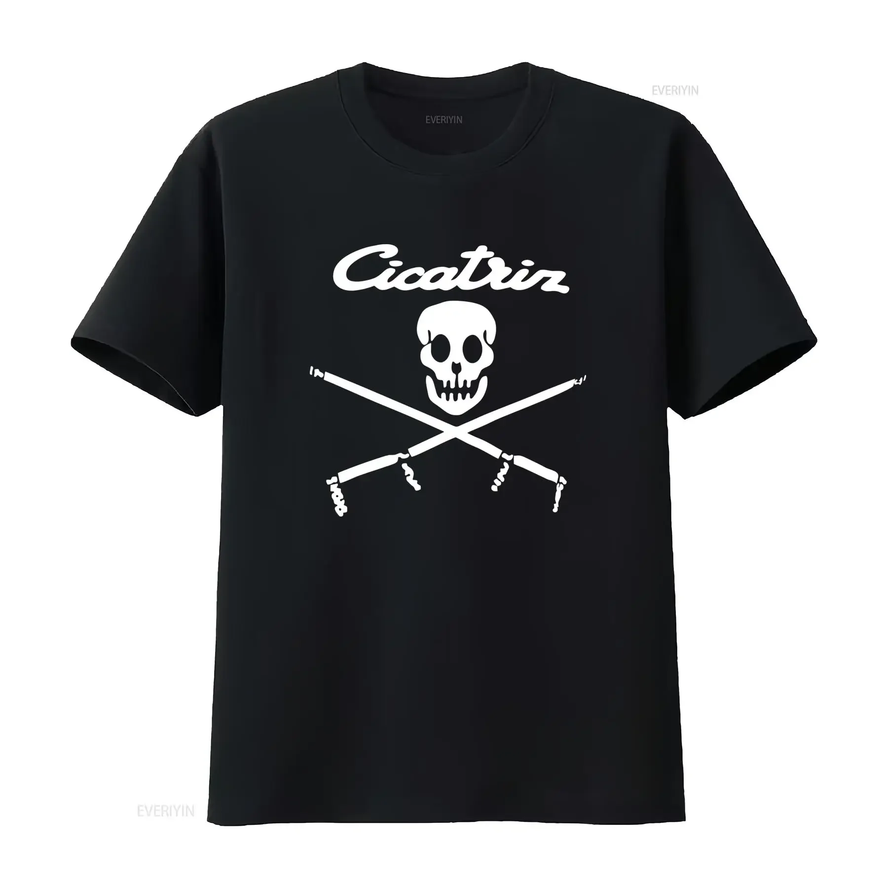 Camiseta Scar Nueva Popular Divertida Cuello Redondo Corte Regular Estampado Geométrico Estilo Casual para Todas las vintage