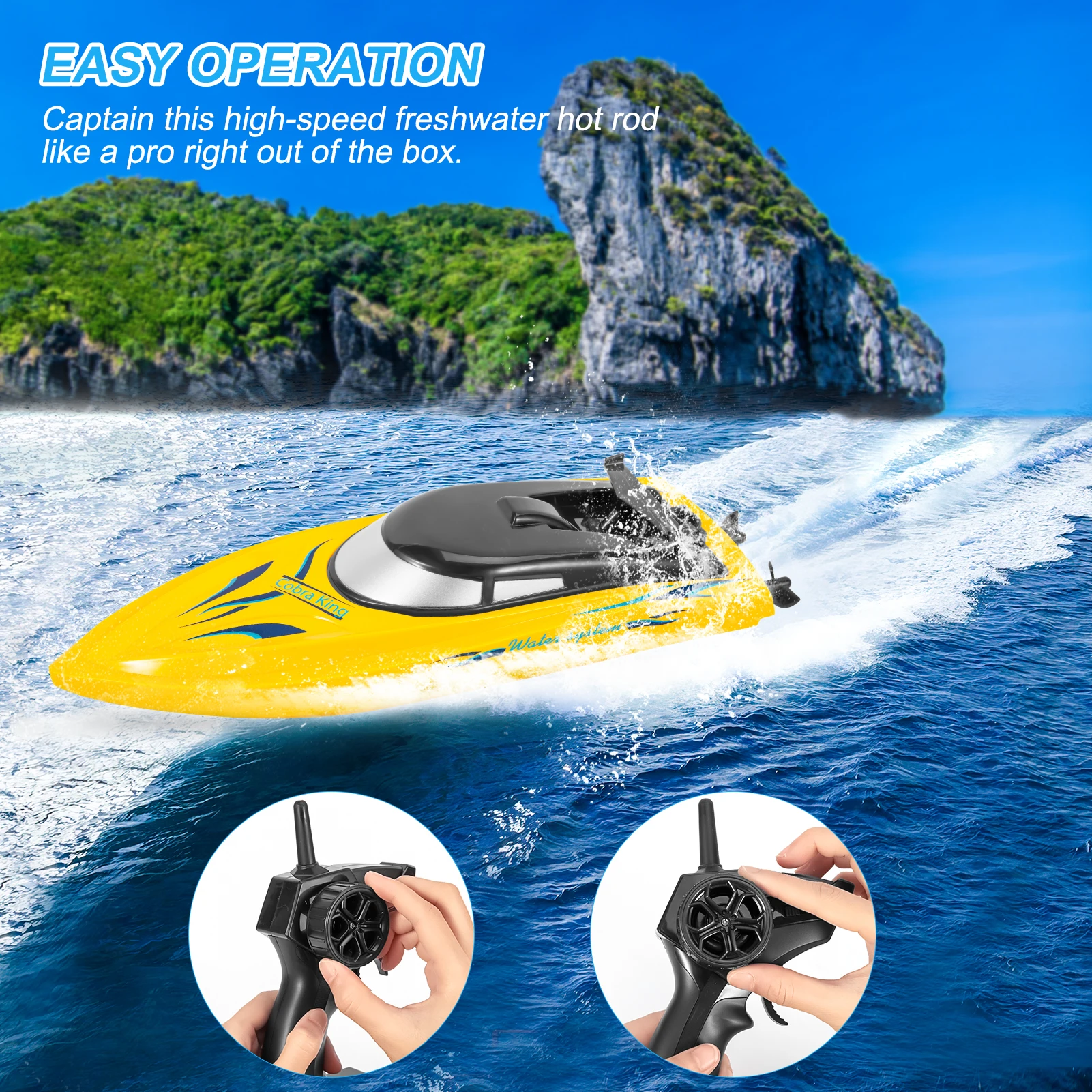 2PACK RC Boat,Remote Control Boats for Kids and Adults,10km/H 2.4G High Speed Rc Boat,Fast RC Boats for Pools and Lakes
