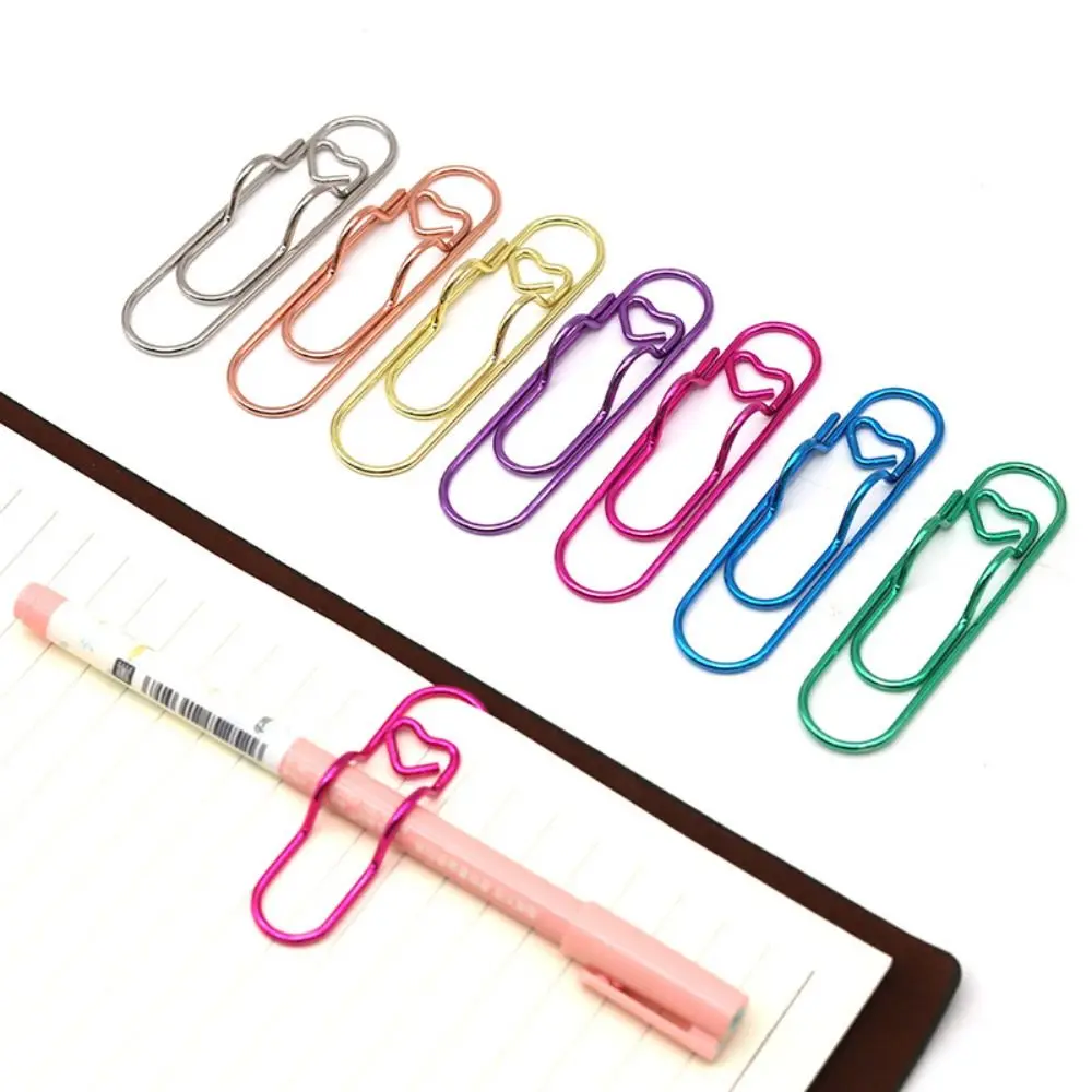 10pcs Colorful Multi-functional Pen Holder Document Clips Paper Fix Clips Paper Clips Ticket Clip Photo Memo Bookmarks
