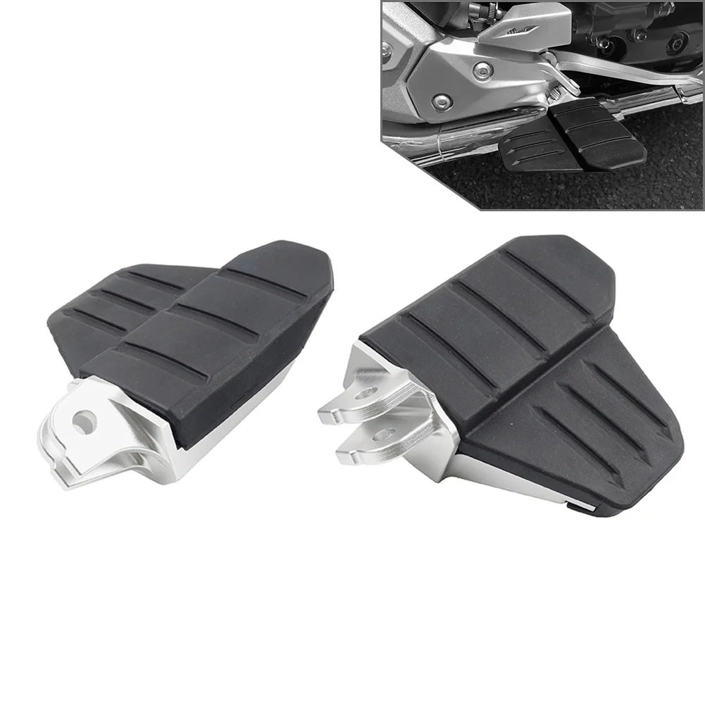 2Pcs Motorcycle Front Driver Footrests Foot Pegs Mount For Honda Goldwing GL 1800 Gold Wing GL1800 2018-2024 Aluminum+Rubber